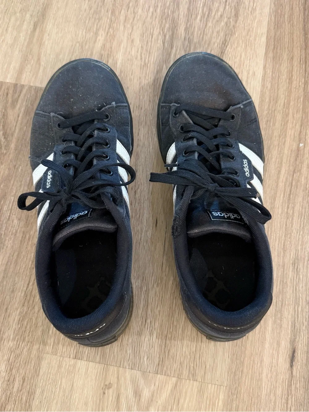 adidas Black Sneakers with White Three-Stripes